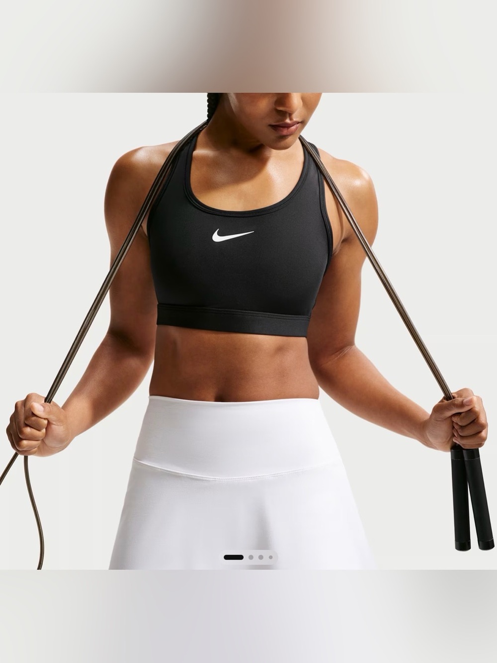 Nike Black Swoosh Racerback Dri-Fit Medium-Support Padded Sports Bra